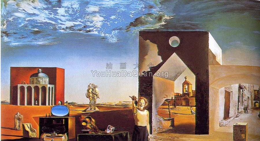 一个偏执狂批判城市的郊区,欧洲历史上郊区的下午 - 萨尔瓦多·达利